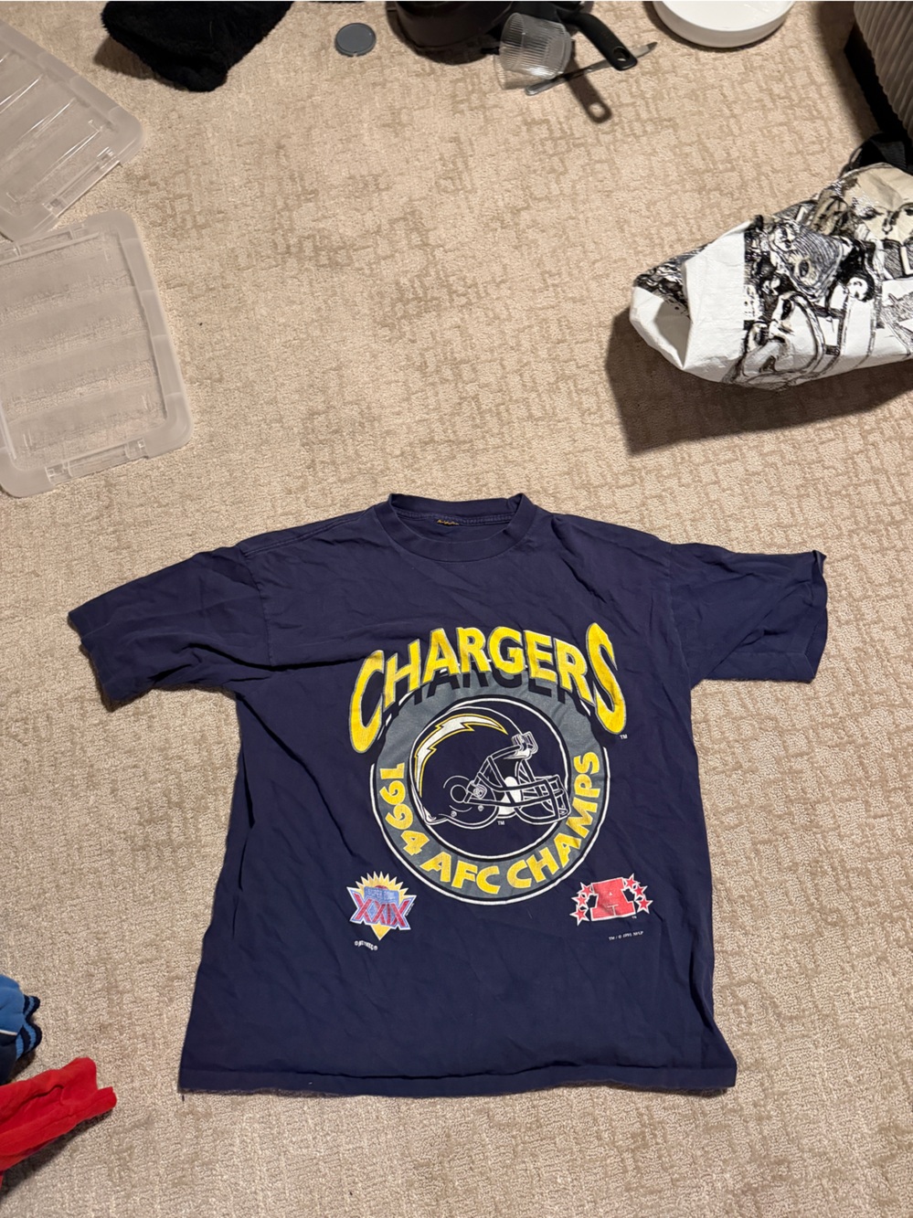 Vintage Chargers Navy Graphic T-Shirt - 1994 AFC Champs